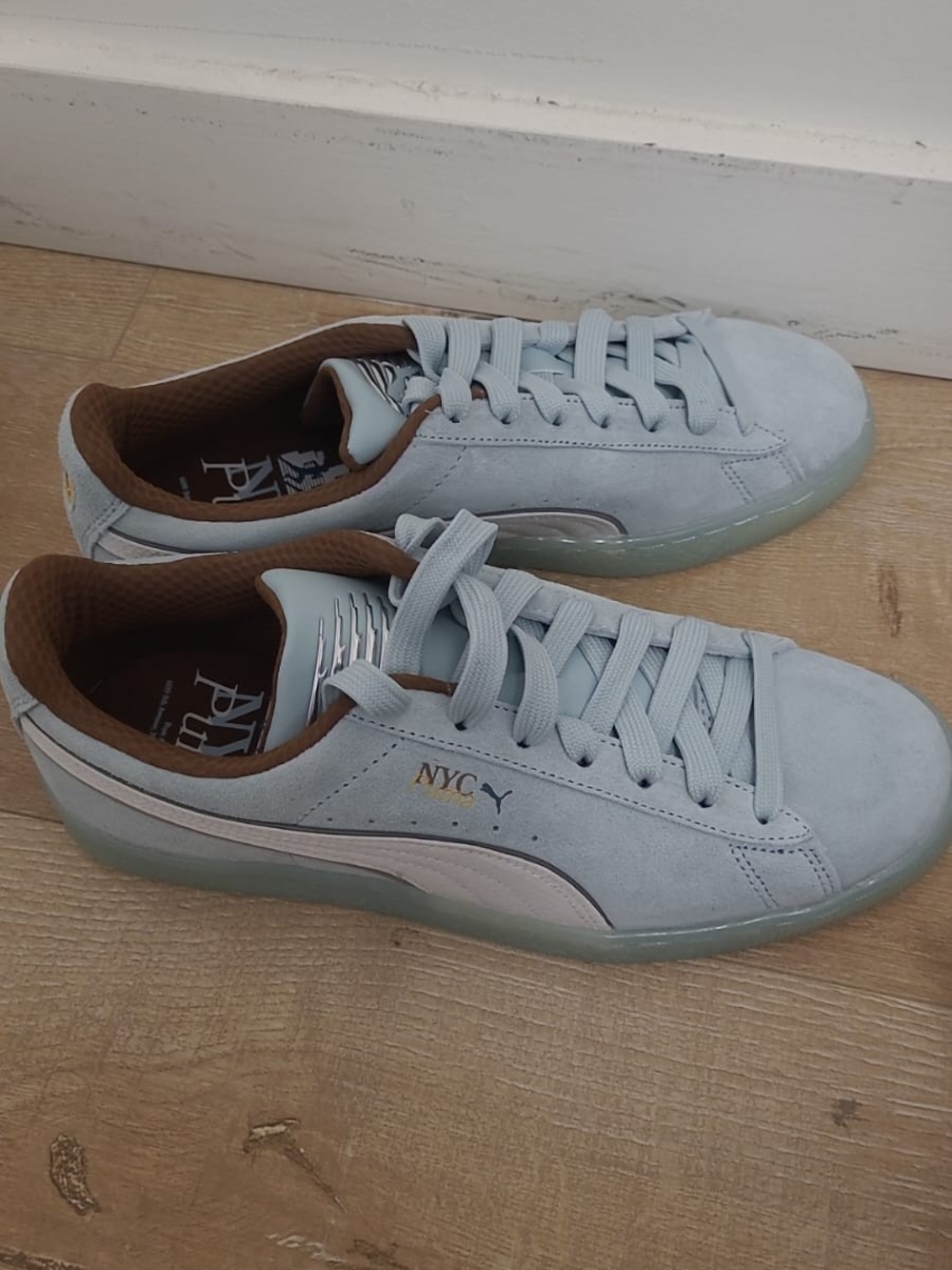 Puma Light Blue Suede NYC Low-Top Sneakers